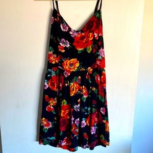 Wet Seal Flowy Floral Dress with cutouts, size large